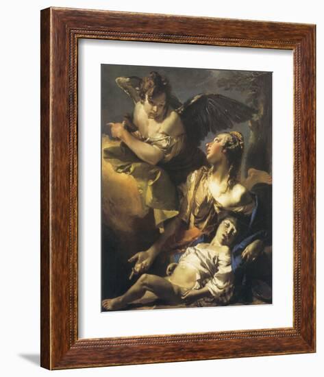 Hagar And Ismael In The Wilderness-Giovanni Battista Tiepolo-Framed Premium Giclee Print