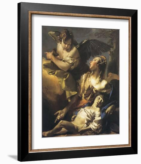 Hagar And Ismael In The Wilderness-Giovanni Battista Tiepolo-Framed Premium Giclee Print