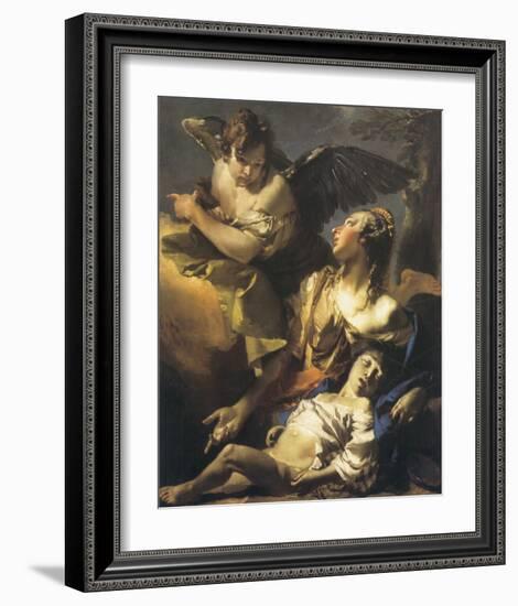 Hagar And Ismael In The Wilderness-Giovanni Battista Tiepolo-Framed Premium Giclee Print