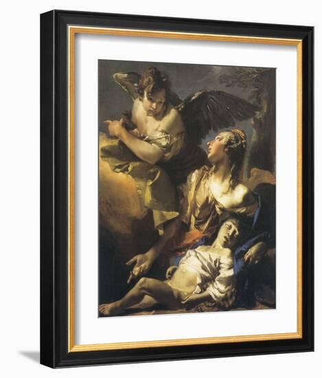 Hagar And Ismael In The Wilderness-Giovanni Battista Tiepolo-Framed Premium Giclee Print