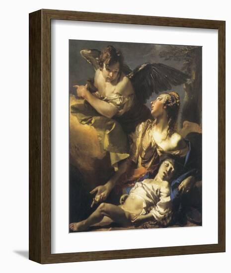 Hagar And Ismael In The Wilderness-Giovanni Battista Tiepolo-Framed Premium Giclee Print