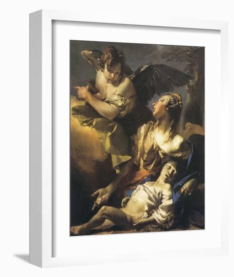 Hagar And Ismael In The Wilderness-Giovanni Battista Tiepolo-Framed Premium Giclee Print