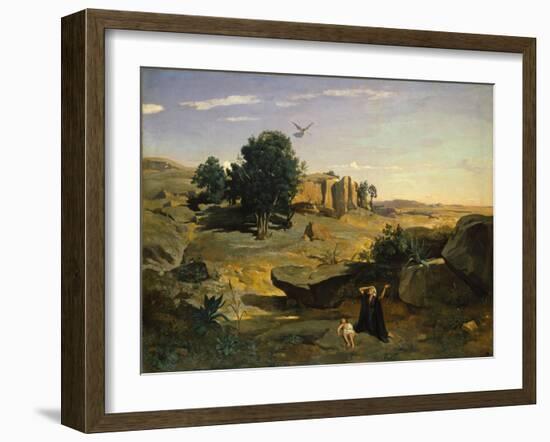 Hagar in the Wilderness, 1835-Jean-Baptiste-Camille Corot-Framed Giclee Print