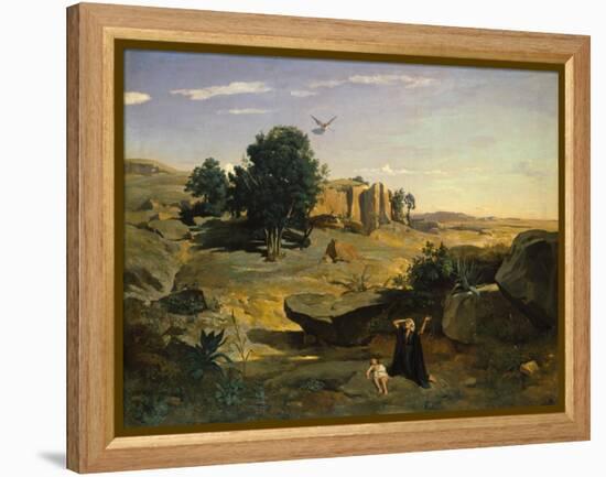 Hagar in the Wilderness, 1835-Jean-Baptiste-Camille Corot-Framed Premier Image Canvas