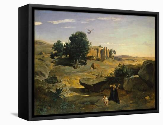 Hagar in the Wilderness, 1835-Jean-Baptiste-Camille Corot-Framed Premier Image Canvas