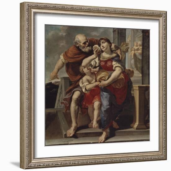 Hagar Leaves the House of Abraham-Pier Francesco Mola-Framed Giclee Print