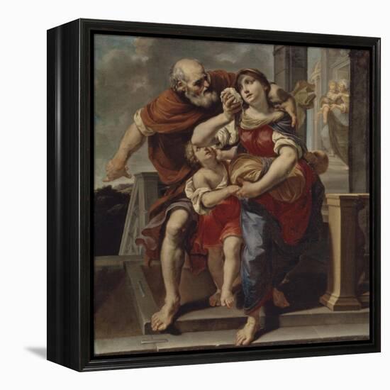 Hagar Leaves the House of Abraham-Pier Francesco Mola-Framed Premier Image Canvas