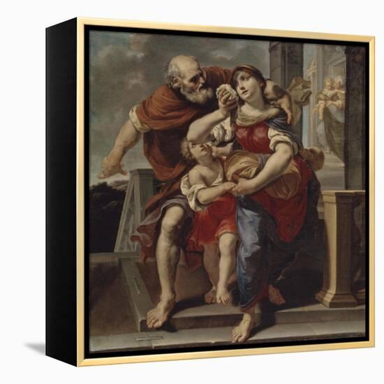 Hagar Leaves the House of Abraham-Pier Francesco Mola-Framed Premier Image Canvas