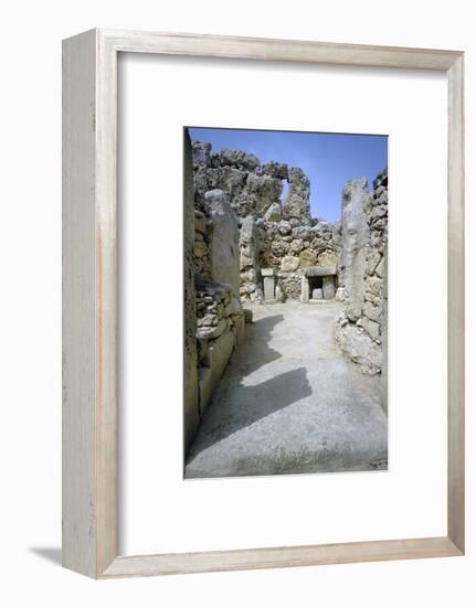 Hagar Qim temple on Malta. (c.3000 BC) Artist: Unknown-Unknown-Framed Photographic Print