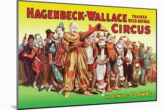 Hagenbeck-Wallace Circus, An Army of Clowns-null-Mounted Art Print