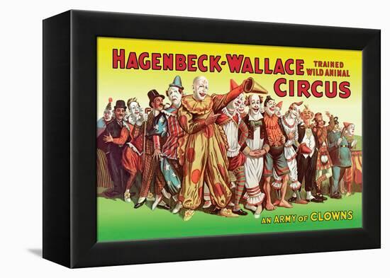 Hagenbeck-Wallace Circus, An Army of Clowns-null-Framed Stretched Canvas