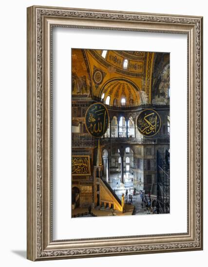 Haghia Sofia Interior, UNESCO World Heritage Site, Istanbul, Turkey, Europe-James Strachan-Framed Photographic Print