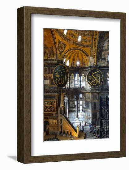 Haghia Sofia Interior, UNESCO World Heritage Site, Istanbul, Turkey, Europe-James Strachan-Framed Photographic Print