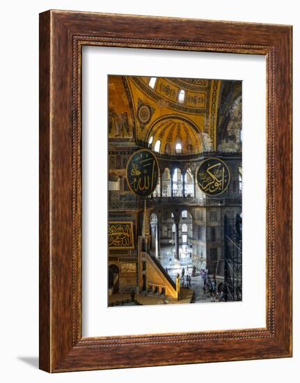 Haghia Sofia Interior, UNESCO World Heritage Site, Istanbul, Turkey, Europe-James Strachan-Framed Photographic Print