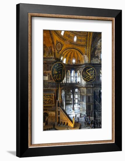 Haghia Sofia Interior, UNESCO World Heritage Site, Istanbul, Turkey, Europe-James Strachan-Framed Photographic Print