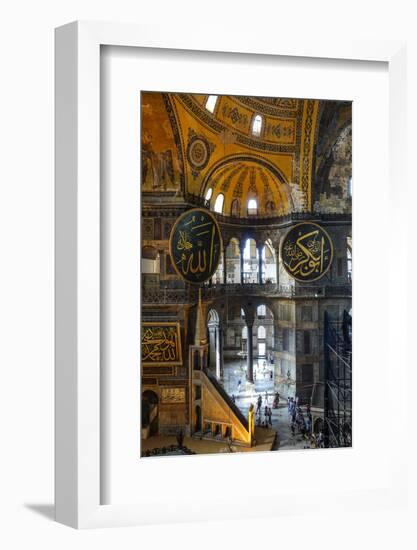 Haghia Sofia Interior, UNESCO World Heritage Site, Istanbul, Turkey, Europe-James Strachan-Framed Photographic Print