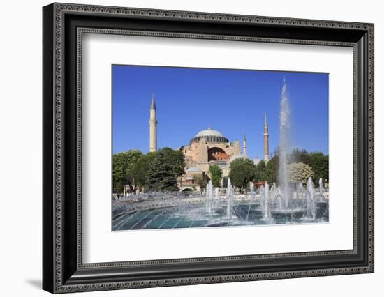 Hagia Sophia (Aya Sofya), UNESCO World Heritage Site, Sultanahmet Square Park, Istanbul, Turkey, Eu-Wendy Connett-Framed Photographic Print