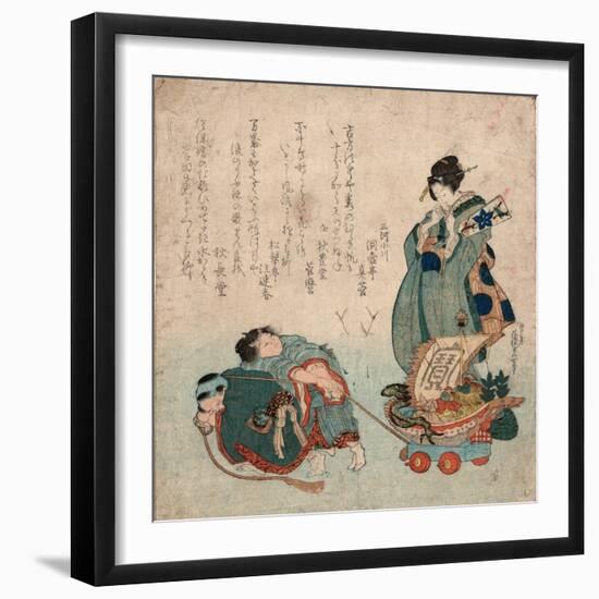 Hagoita to Takarabune-null-Framed Giclee Print