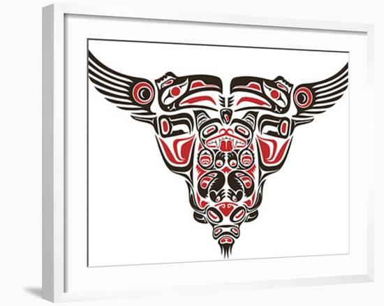 Haida Style Tattoo Design Created With Animal Images-Arty-Framed Art Print