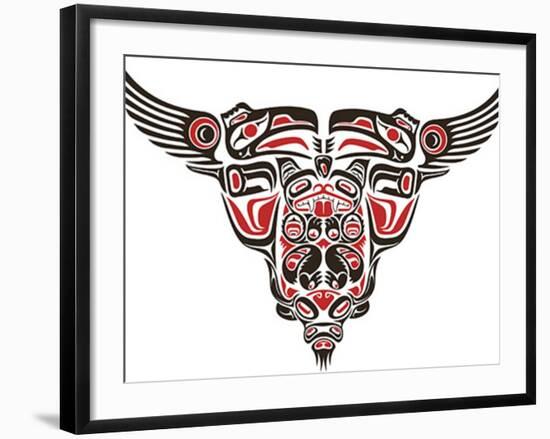 Haida Style Tattoo Design Created With Animal Images-Arty-Framed Art Print