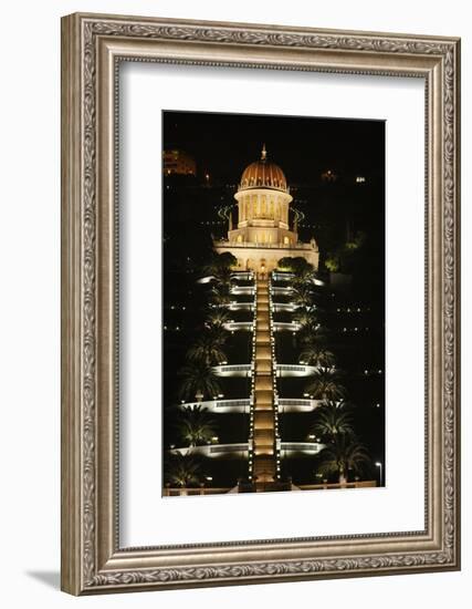 Haifa Baha'i temple at night, Haifa-Godong-Framed Photographic Print