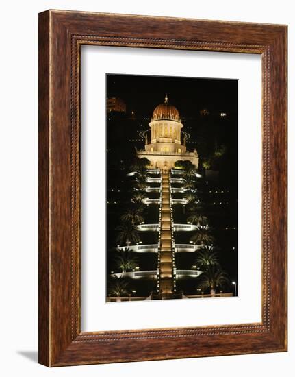 Haifa Baha'i temple at night, Haifa-Godong-Framed Photographic Print