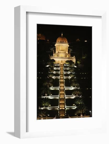 Haifa Baha'i temple at night, Haifa-Godong-Framed Photographic Print