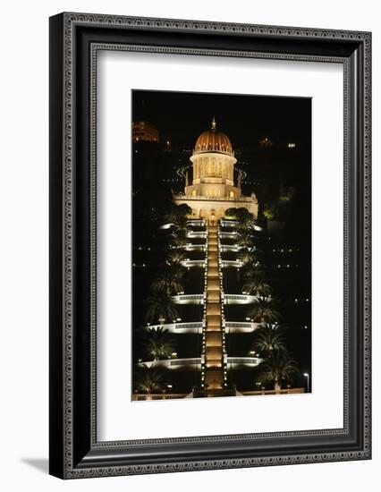 Haifa Baha'i temple at night, Haifa-Godong-Framed Photographic Print