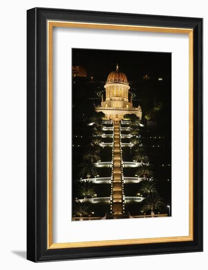 Haifa Baha'i temple at night, Haifa-Godong-Framed Photographic Print