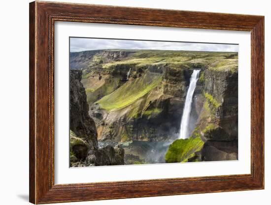 Háifoss Waterall Near The Volcano Hekla In Icelnd Is Iceland;S Second Tallest Waterfall-Erik Kruthoff-Framed Photographic Print
