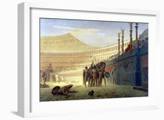 Hail Caesar! We Who are About to Die Salute You, 19th Century-Jean-Leon Gerome-Framed Giclee Print