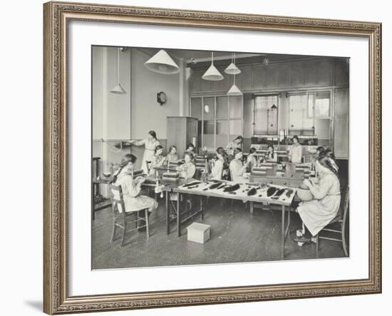 Hair Dressing Class, Barrett Street Trade School for Girls, London, 1915-null-Framed Photographic Print