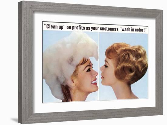 Hair Dye Advertisement, Retro-null-Framed Art Print