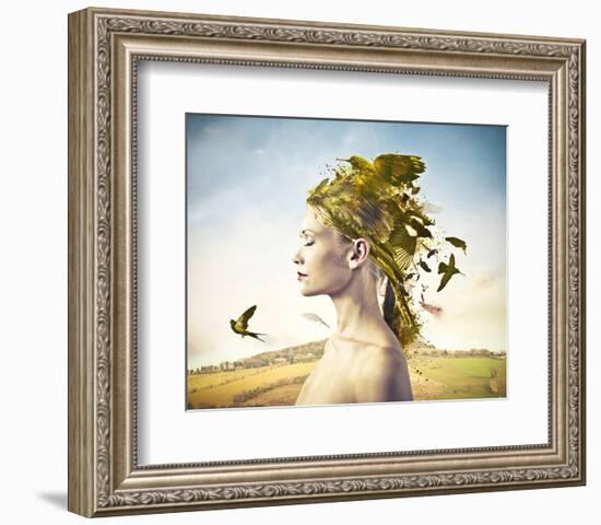 Hair Nest Renaissance Style-null-Framed Art Print