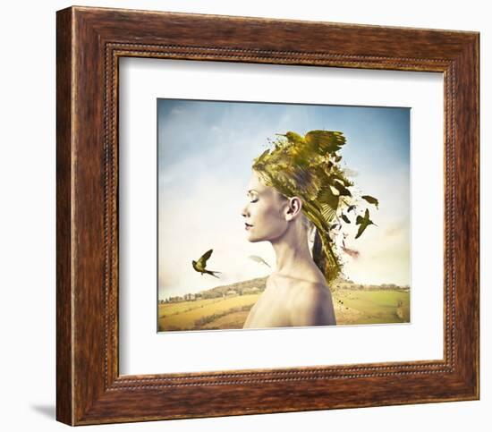 Hair Nest Renaissance Style-null-Framed Art Print