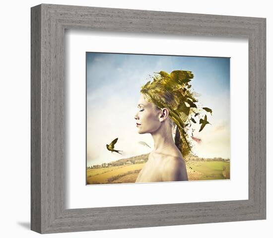 Hair Nest Renaissance Style-null-Framed Art Print