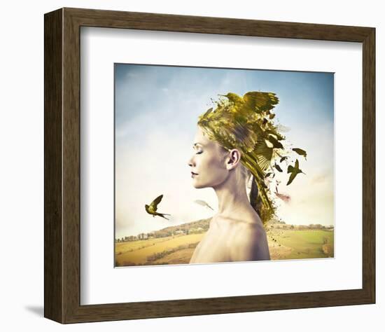 Hair Nest Renaissance Style-null-Framed Art Print