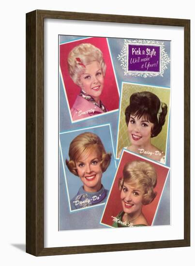 Hair Styles, Retro-null-Framed Art Print