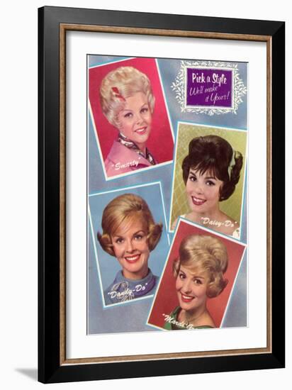 Hair Styles, Retro-null-Framed Art Print