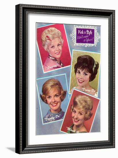 Hair Styles, Retro-null-Framed Art Print