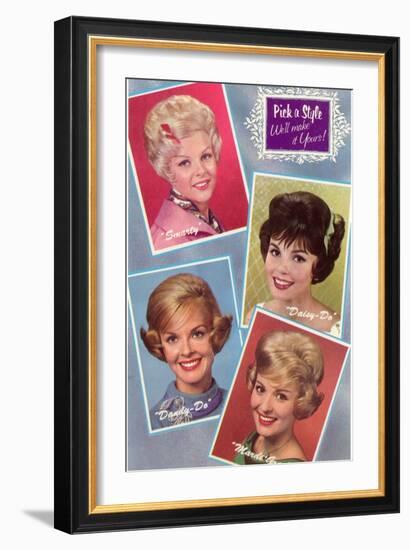 Hair Styles, Retro-null-Framed Art Print