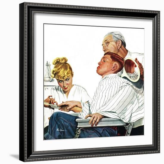 "Haircut and Manicure," December 11, 1948-George Hughes-Framed Giclee Print