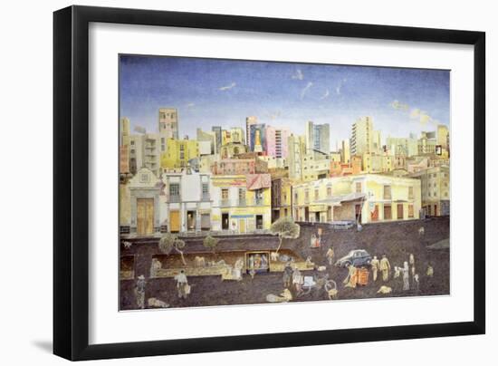 Hairdresser in the Plaza Roldan, 2001-James Reeve-Framed Giclee Print