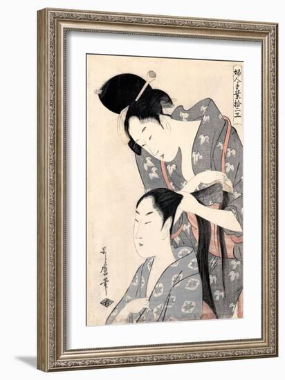 Hairdresser (Kamiyu), C. 1798-Kitagawa Utamaro-Framed Giclee Print
