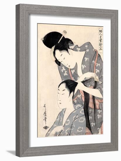 Hairdresser (Kamiyu), C. 1798-Kitagawa Utamaro-Framed Giclee Print