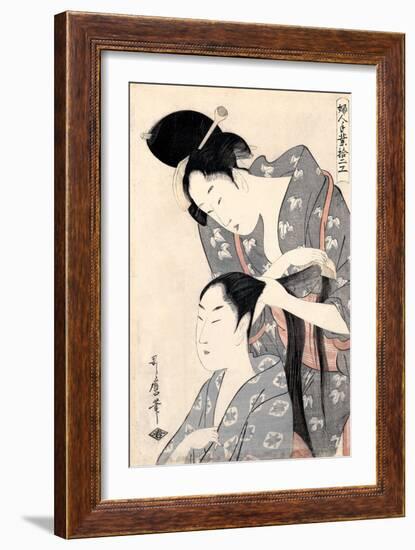 Hairdresser (Kamiyu), C. 1798-Kitagawa Utamaro-Framed Giclee Print