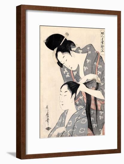 Hairdresser (Kamiyu), C. 1798-Kitagawa Utamaro-Framed Giclee Print