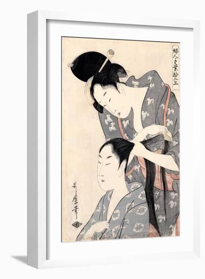 Hairdresser (Kamiyu), C. 1798-Kitagawa Utamaro-Framed Giclee Print