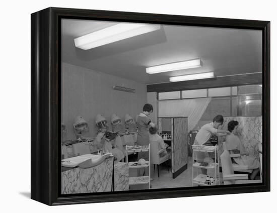 Hairdressers at Work, Armthorpe, Near Doncaster, South Yorkshire, 1961-Michael Walters-Framed Premier Image Canvas