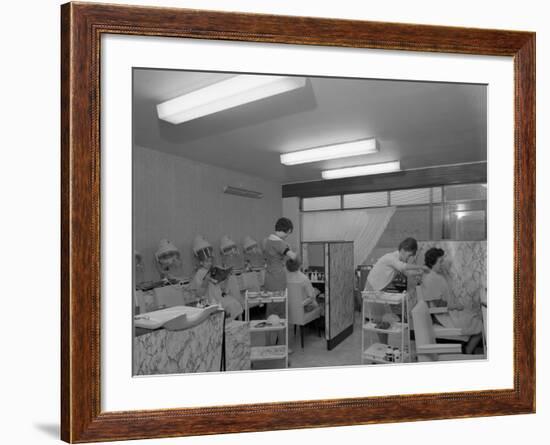 Hairdressers at Work, Armthorpe, Near Doncaster, South Yorkshire, 1961-Michael Walters-Framed Photographic Print